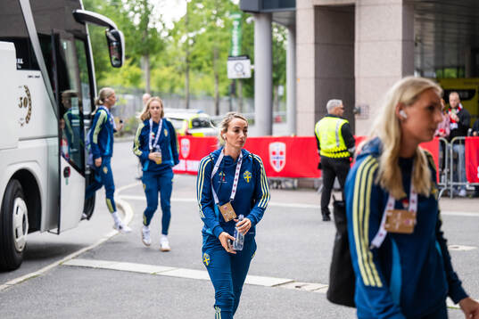 Kosovare Asllani of Sweden arrives