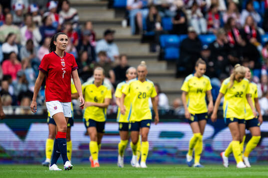 Ingrid Syrstad Engen of Norway looks dejected