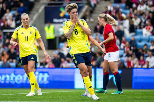Lina Hurtig of Sweden looks dejected