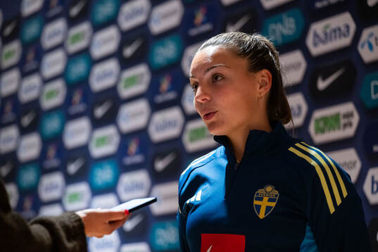 Johanna Rytting Kaneryd of Sweden in mixed zone