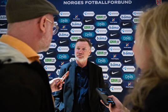 Head coach Peter Gerhardsson of Sweden in mixed zone