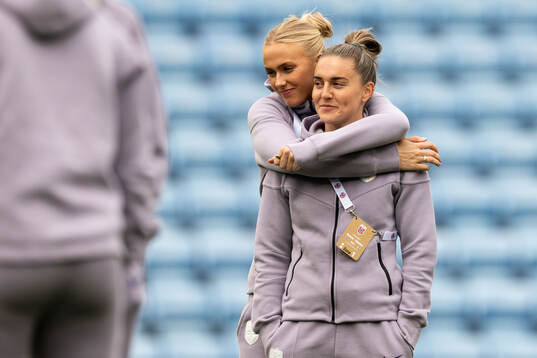 Goalkeeper Selma Panengstuen and Vilde Bøe Risa of Norway