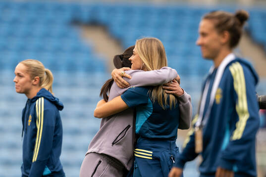 Ingrid Syrstad Engen of Norway and Fridolina Rolfö of