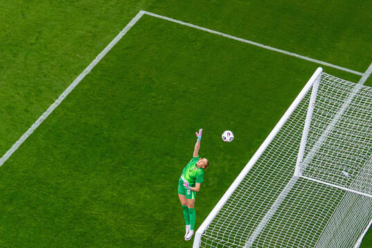 Goalkeeper Selma Panengstuen of Norway makes a save