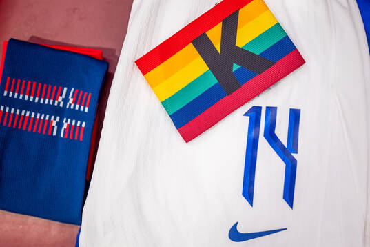 The captains’ armband of Ada Hegerberg of Norway in the