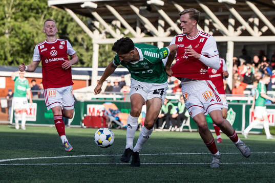 Brages Filip Trpcevski och Sandvikens IFs Olle Samuelsson