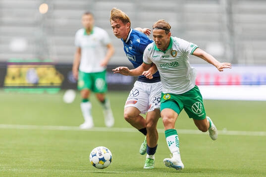 Halmstads Ludvig Arvidsson och Hammarbys Markus Karlsson