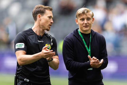 Hammarbys fystränare Gustav Pettersson och Dennis