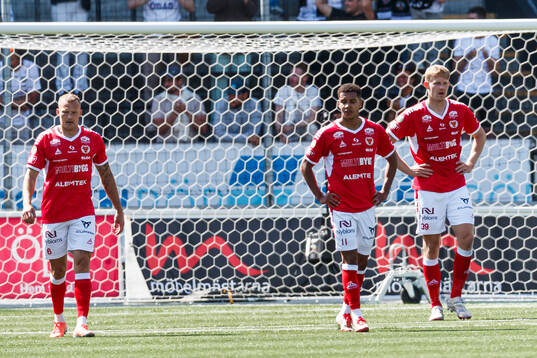 Kalmars Rasmus Sjöstedt, Anthony Olusanya och Lars Sætra
