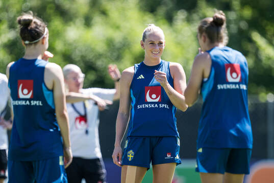 Of the Swedish women's national football team at a training