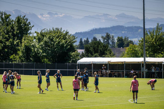 Players of the Swedish women's national football team at a