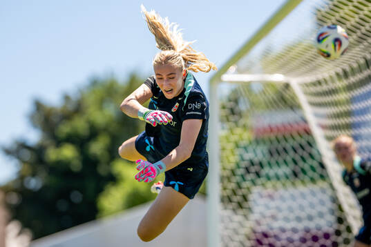 Goalkeeper Selma Panengstuen of the Norwegian women's