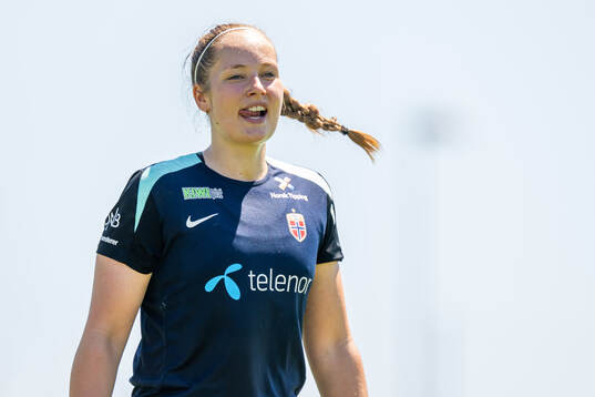 Goalkeeper Aurora Mikalsen of the Norwegian women's