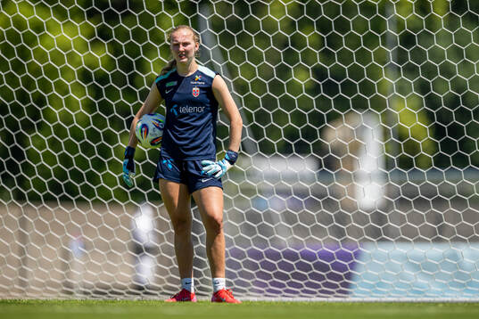 Goalkeeper Sunniva Skoglund of the Norwegian women's