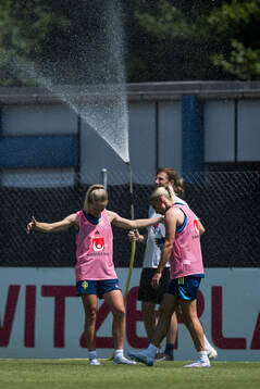 Rebecka Blomqvist and Jonna Andersson of the Swedish