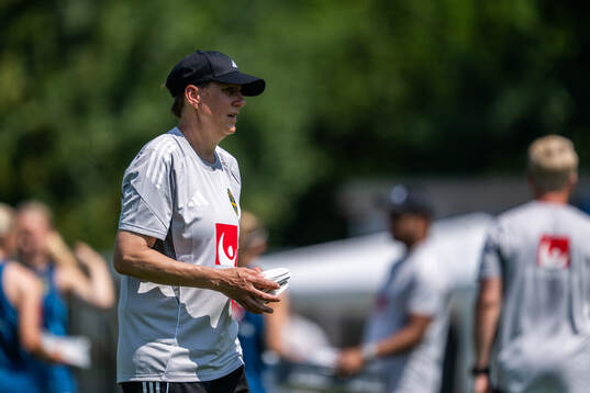 Equipment manager Jessica Karlsson of the Swedish women's