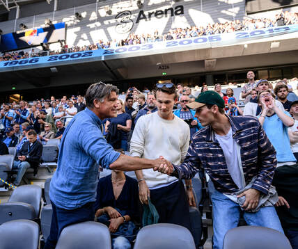 Djurgårdens sportchef Bosse Andersson och Hjalmar Ekdal