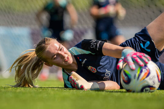 Goalkeeper Selma Panengstuen of the Norwegian women's