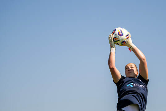 Goalkeeper Aurora Mikalsen of the Norwegian women's