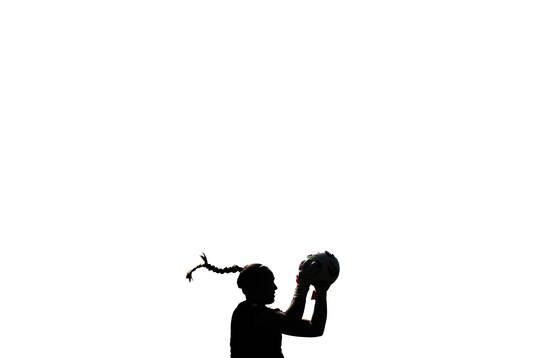 The silhouette of goalkeeper Aurora Mikalsen of the