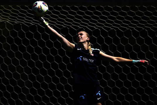 Goalkeeper Selma Panengstuen of the Norwegian women's