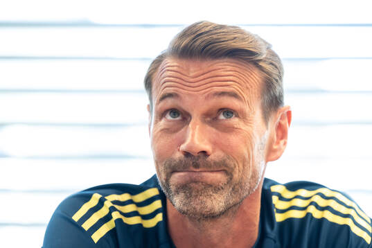 of the Swedish women’s national football team at a press