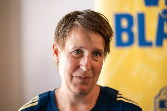 Equipment manager Jessica Karlsson of the Swedish women’s