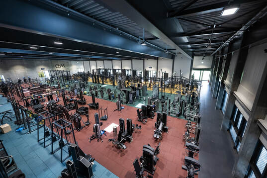 A gym seen at a walk around at OYM the base camp of the