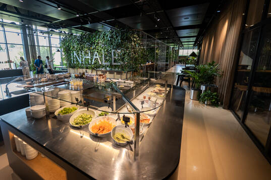 The restaurant is seen at a walk around at OYM the base