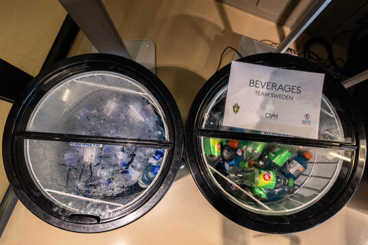 Drinks in coolers seen at a walk around at OYM the base