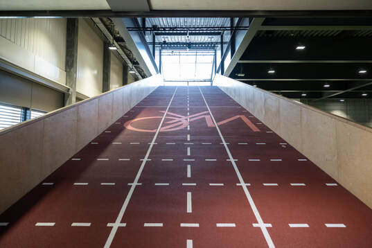 A running track seen at a walk around at OYM the base camp
