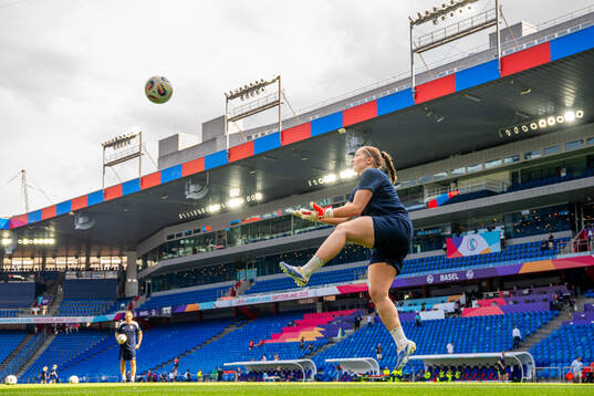 Goalkeeper Aurora Mikalsen of the Norwegian women's