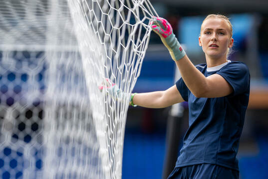Goalkeeper Selma Panengstuen of the Norwegian women's