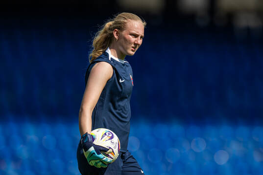 Goalkeeper Sunniva Skoglund of the Norwegian women's