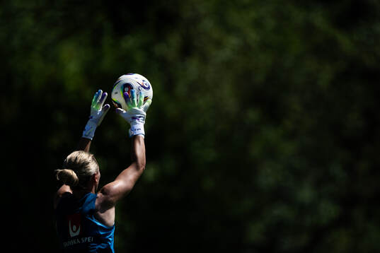 Goalkeeper Jennifer Falk of the Swedish women's national