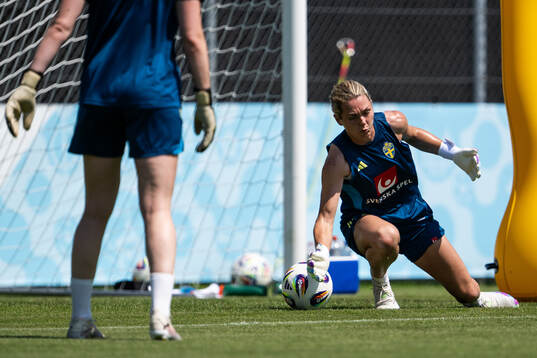 Goalkeeper Jennifer Falk of the Swedish women's national