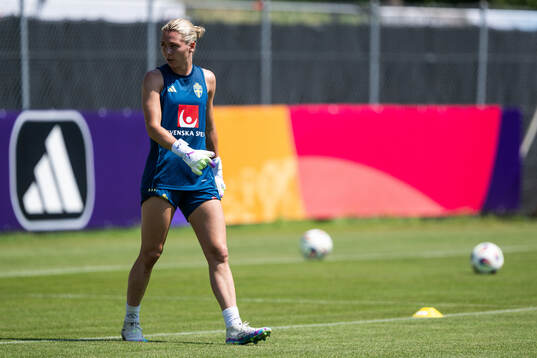 Goalkeeper Jennifer Falk of the Swedish women's national