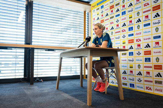 Goalkeeper Jennifer Falk of the Swedish women's national