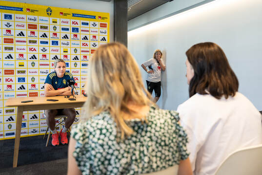 Goalkeeper Jennifer Falk of the Swedish women's national
