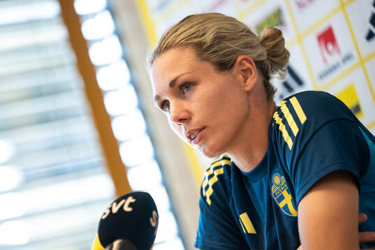 Goalkeeper Jennifer Falk of the Swedish women's national