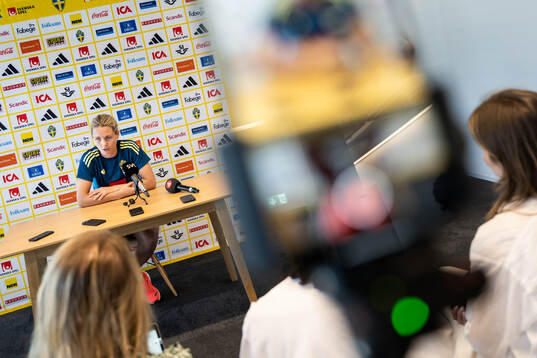 Goalkeeper Jennifer Falk of the Swedish women's national