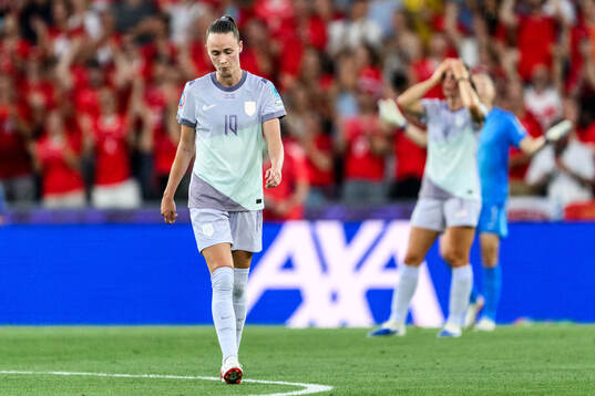 Caroline Graham Hansen of Norway looks dejected