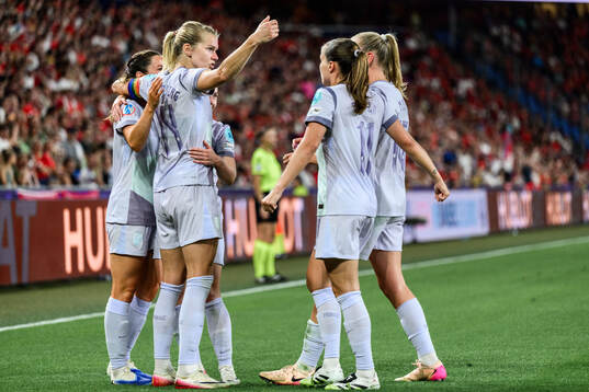 Ada Hegerberg of Norway celebrates scoring 1-1