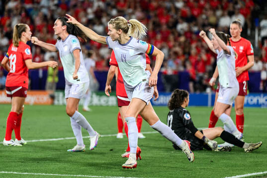Ada Hegerberg of Norway celebrates scoring 1-1