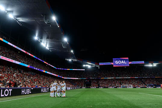 Ada Hegerberg of Norway celebrates scoring 1-1