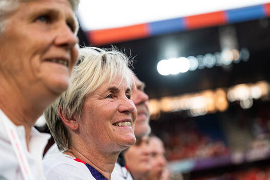 Head coach Pia Sundhage and Assistant coach Lillie Persson