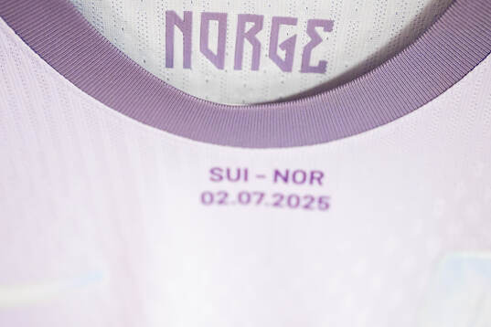 The away kit of Norway in the dressing room
