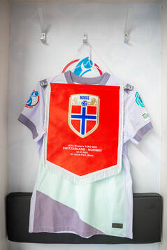 The pennant of Norway in the dressing room
