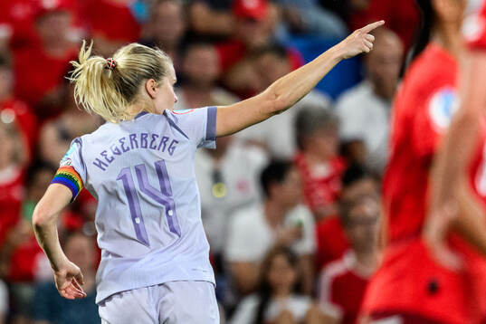 Ada Hegerberg of Norway celebrates scoring 1-1