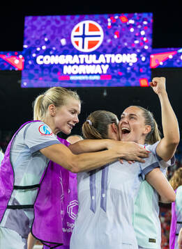 Ada Hegerberg, Guro Reiten and Vilde Bøe Risa of Norway